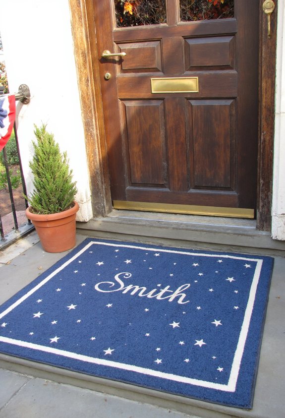 patriotic personalized flag mat