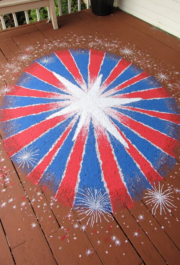 patriotic porch chalk art