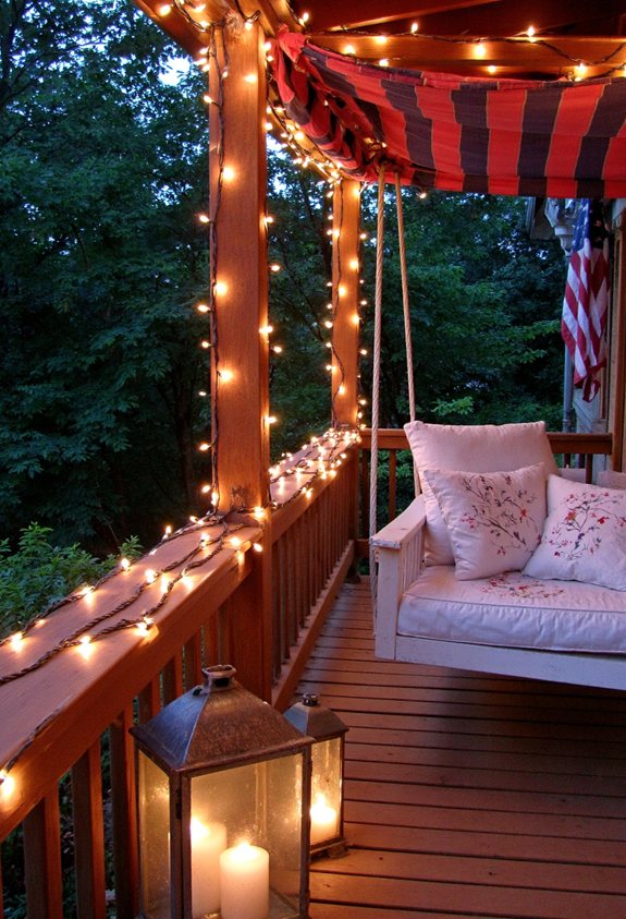 patriotic rope light railing