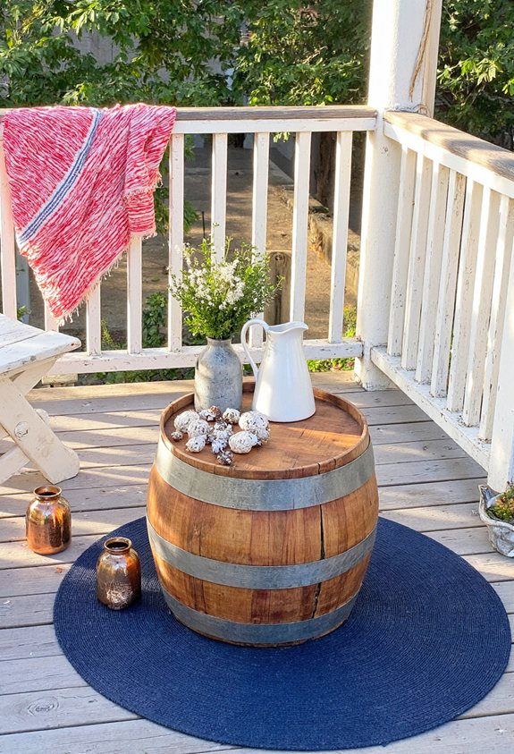 patriotic rustic barrel centerpiece