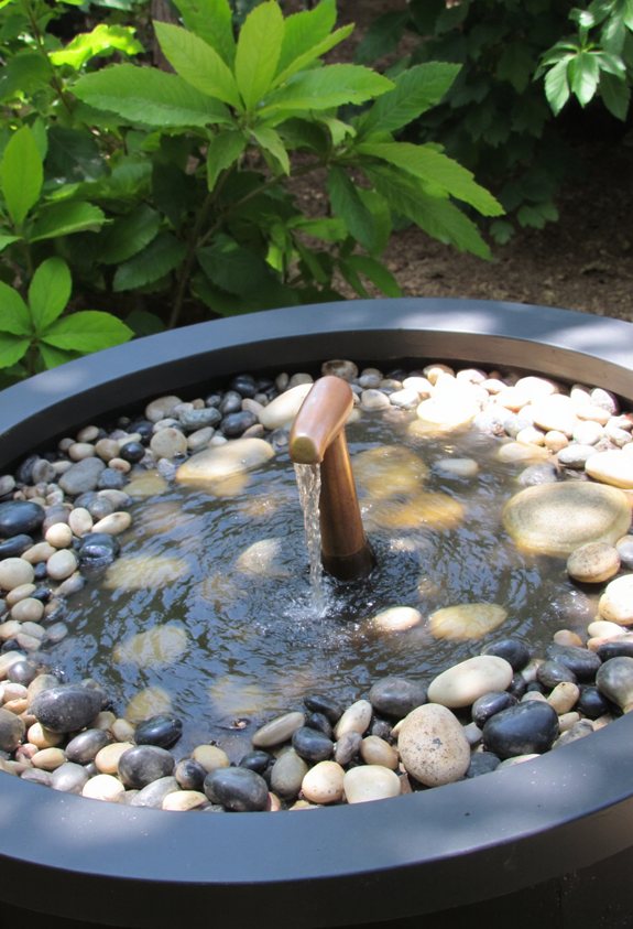 pebble filled ripple tray