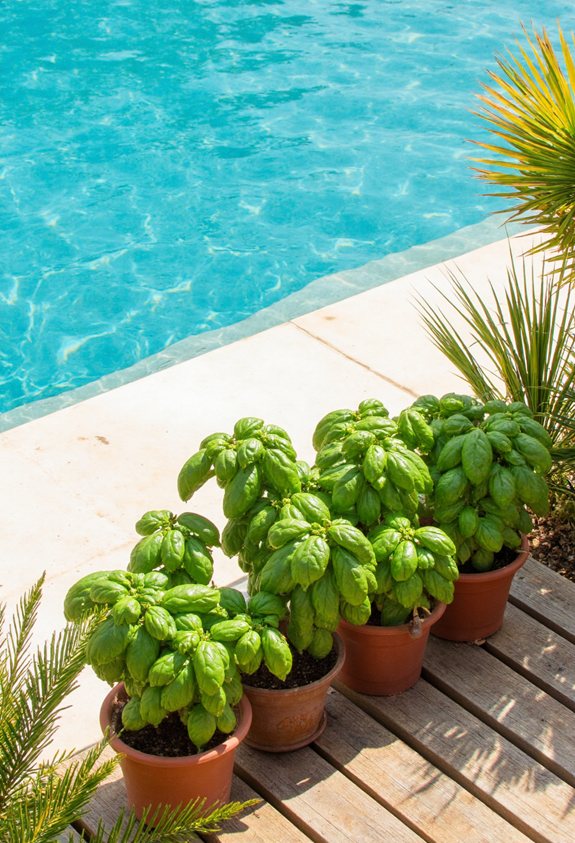 poolside fresh basil cooking