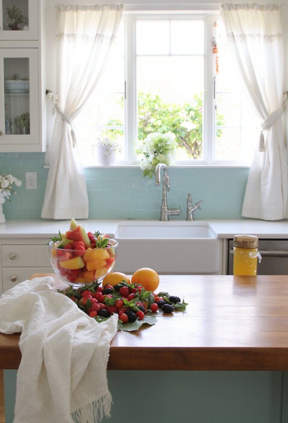 rainbow fruit countertop display