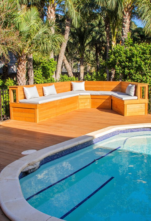 raised deck with seating nooks