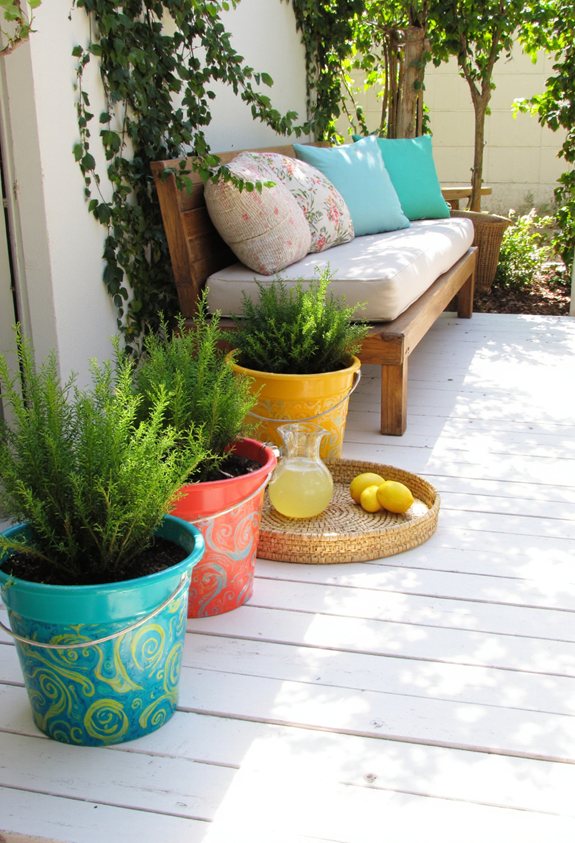 recycled bucket planter makeover