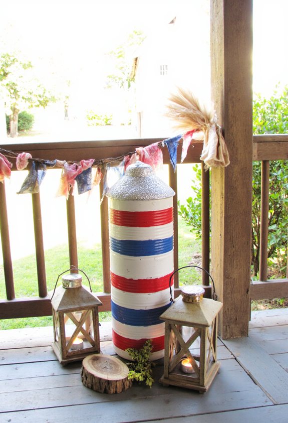recycled soda can fireworks centerpiece
