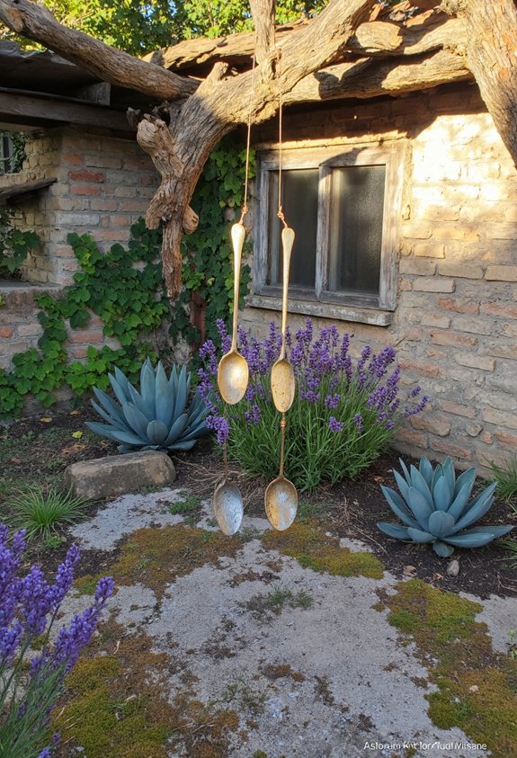 recycled spoon wind chime