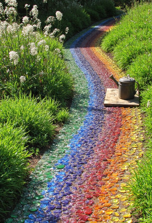 repurposed bottle garden borders