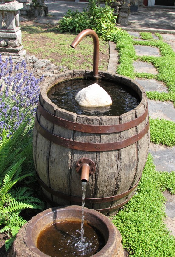 rustic barrel water basin
