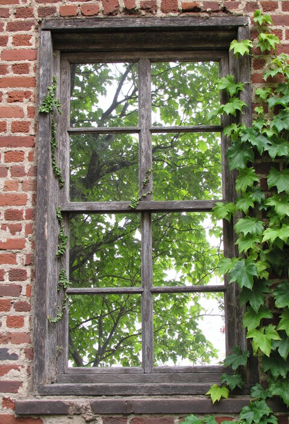 rustic ivy window frame