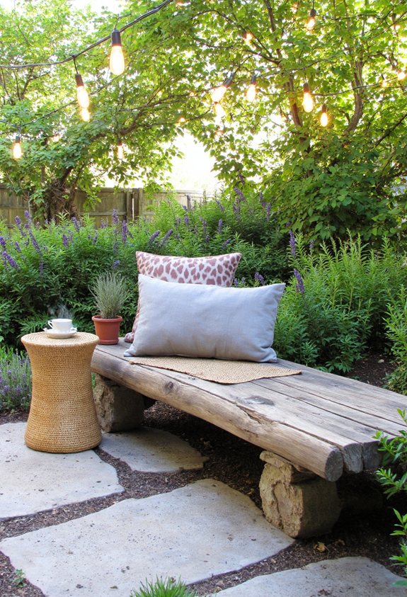 rustic reclaimed wood bench
