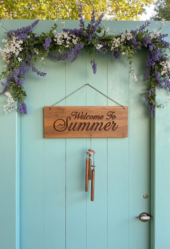 rustic summer welcome sign