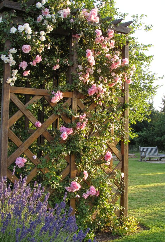rustic wooden trellis guide