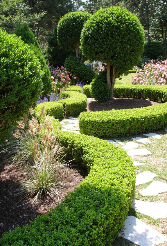 sculptural topiary garden edging