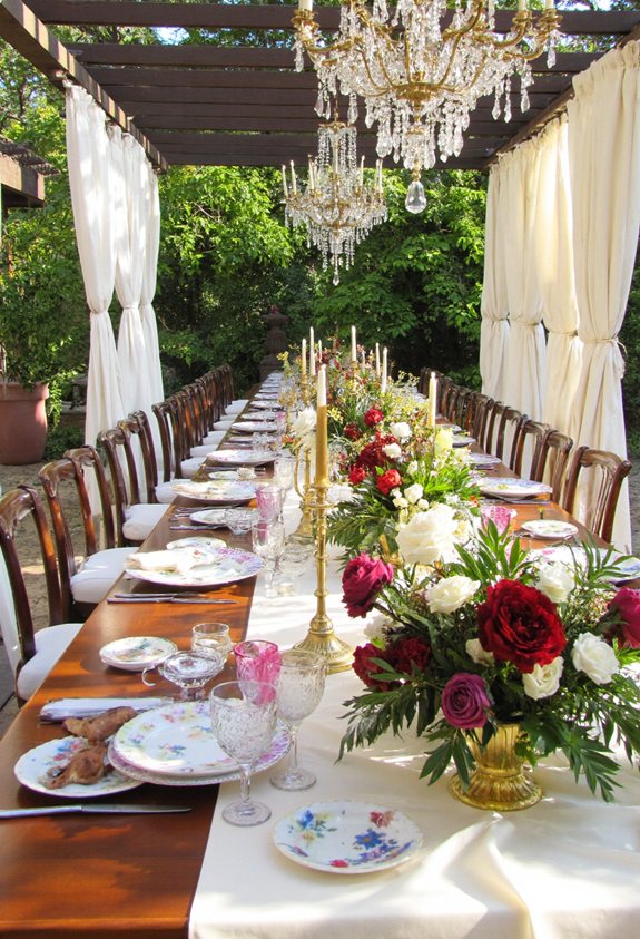 silk runners crystal vases