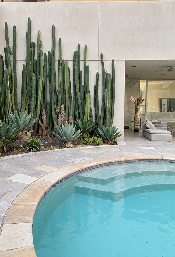 sleek desert poolside oasis