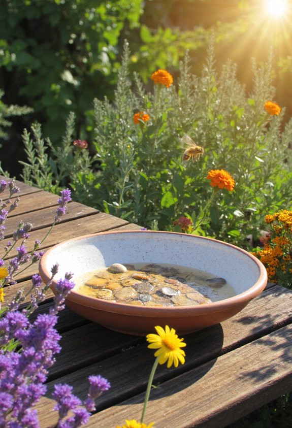 sleek stone pollinator oasis