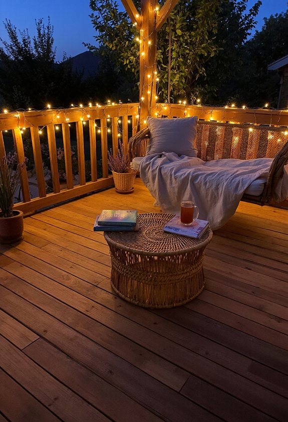 solar powered railing fairy lights