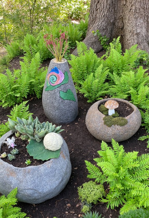 stone clad plant pot