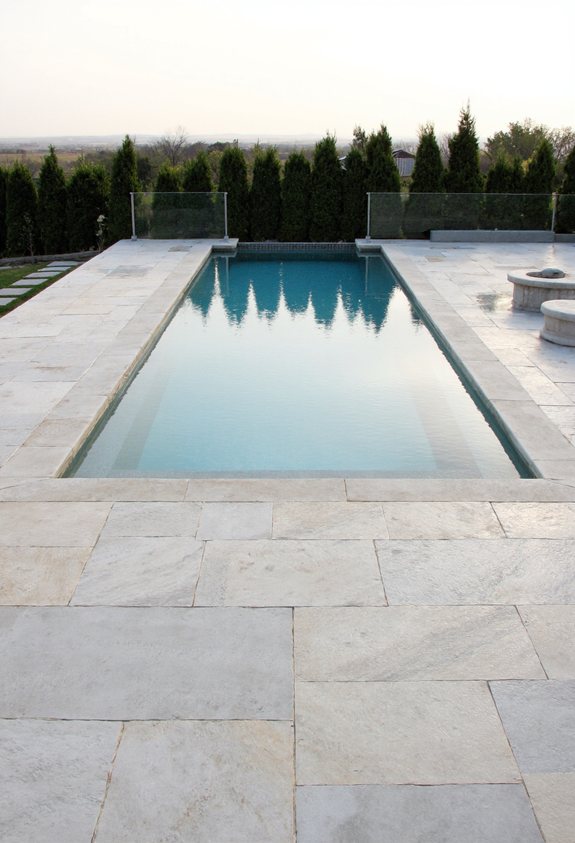stone tile pool deck