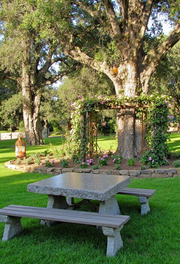 stone top picnic table