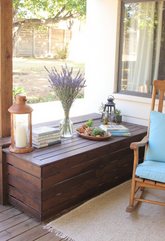 sturdy wooden porch library
