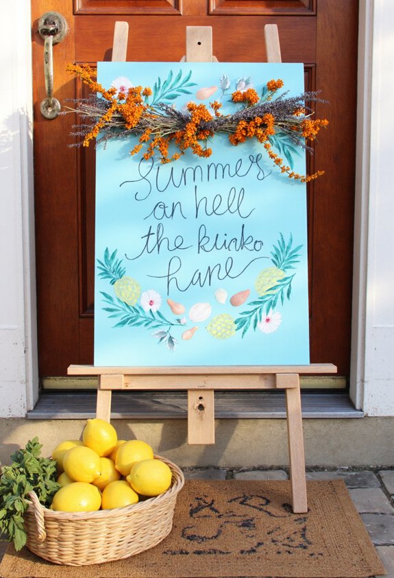 summer chalkboard greeting board