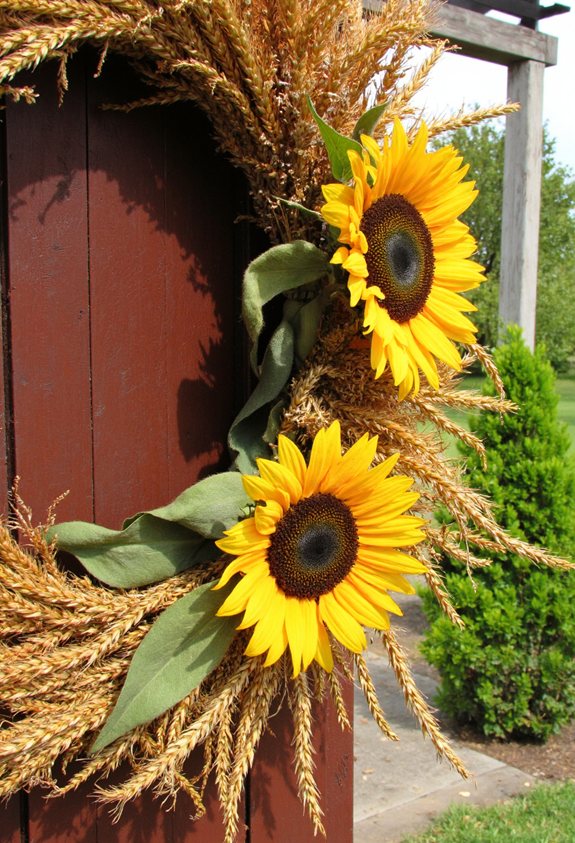 sun kissed wheat wreath