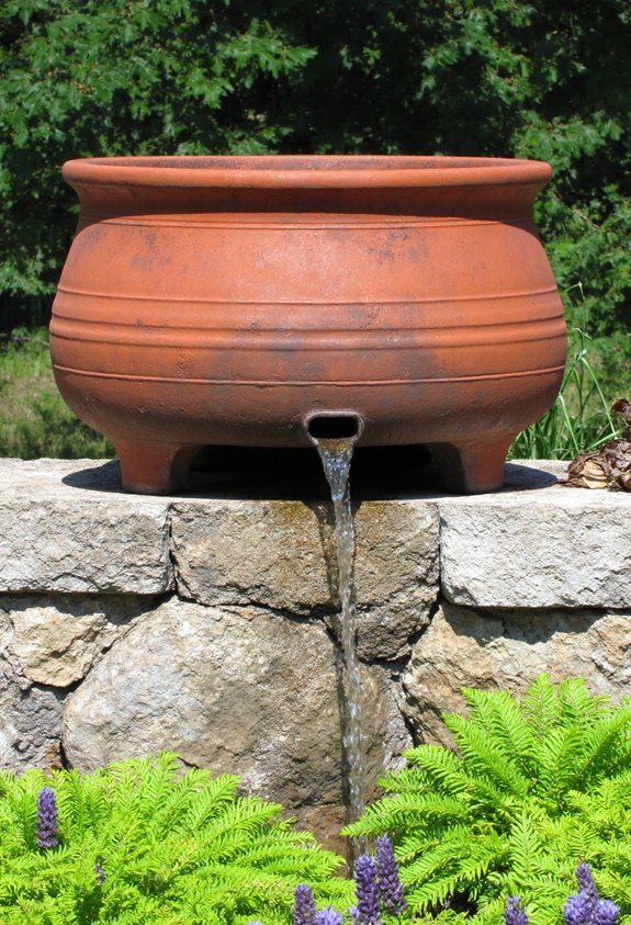 terracotta pot hidden pump fountain