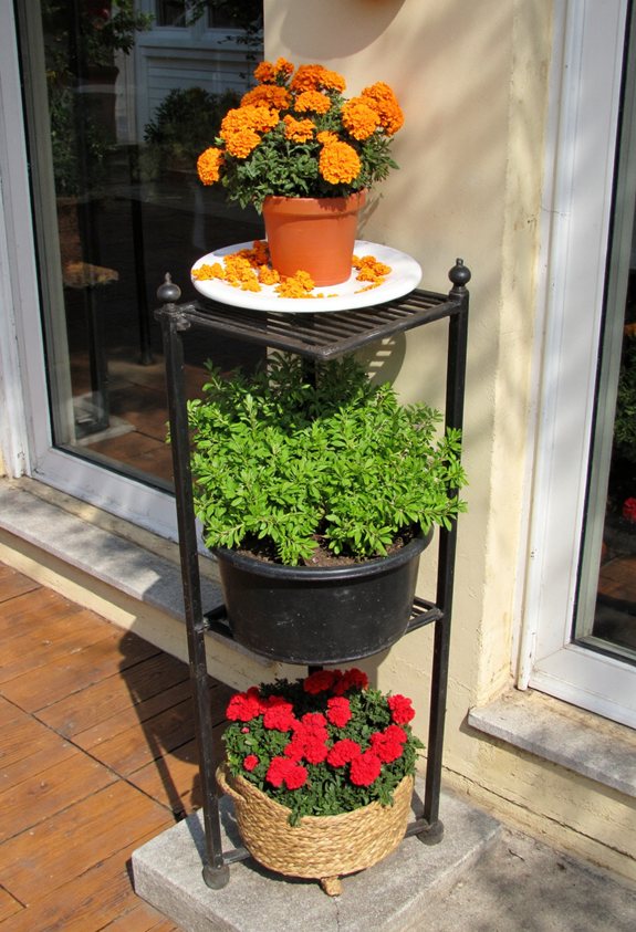 tiered garden plant display