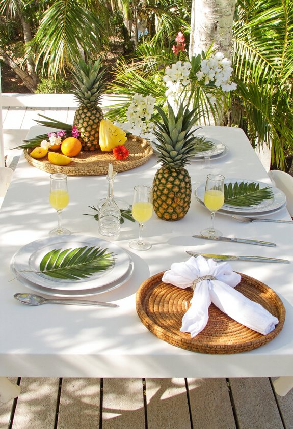 tropical patio dining ambiance