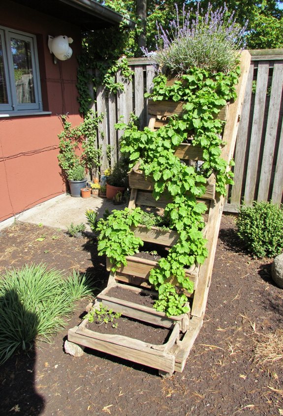 vertical pallet garden ladder