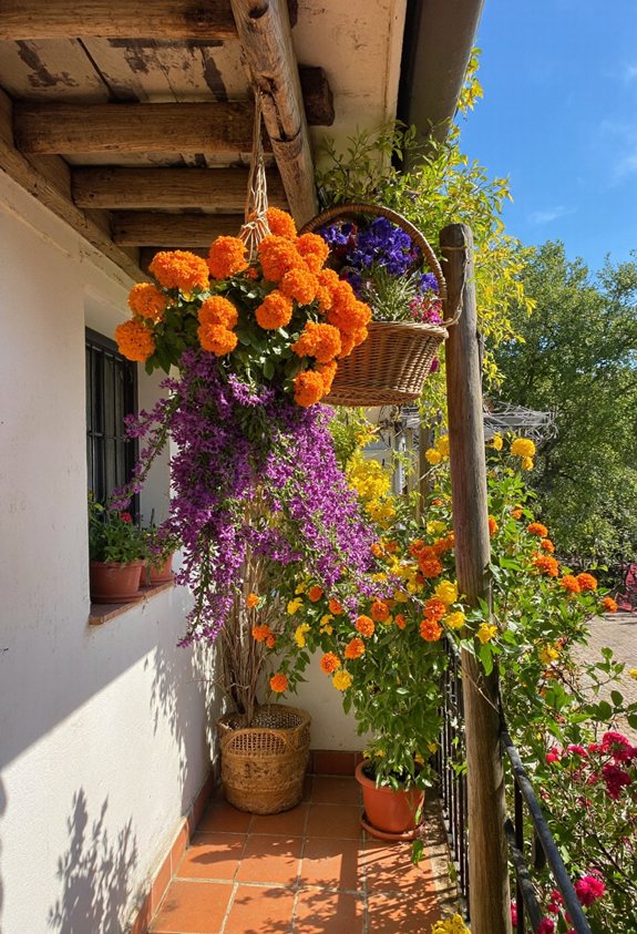 vibrant hanging garden planters