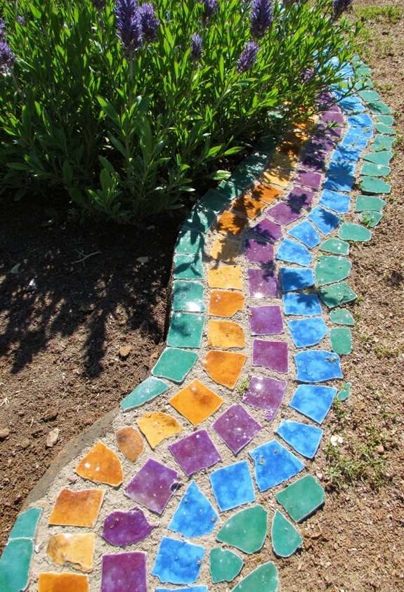 vibrant mosaic garden border