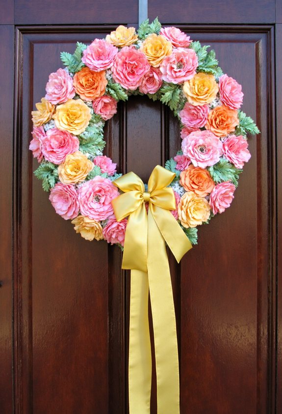 watercolor fabric ribbon wreath