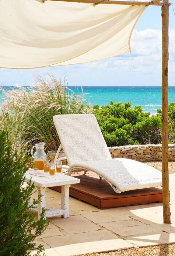 weather resistant rattan chaise