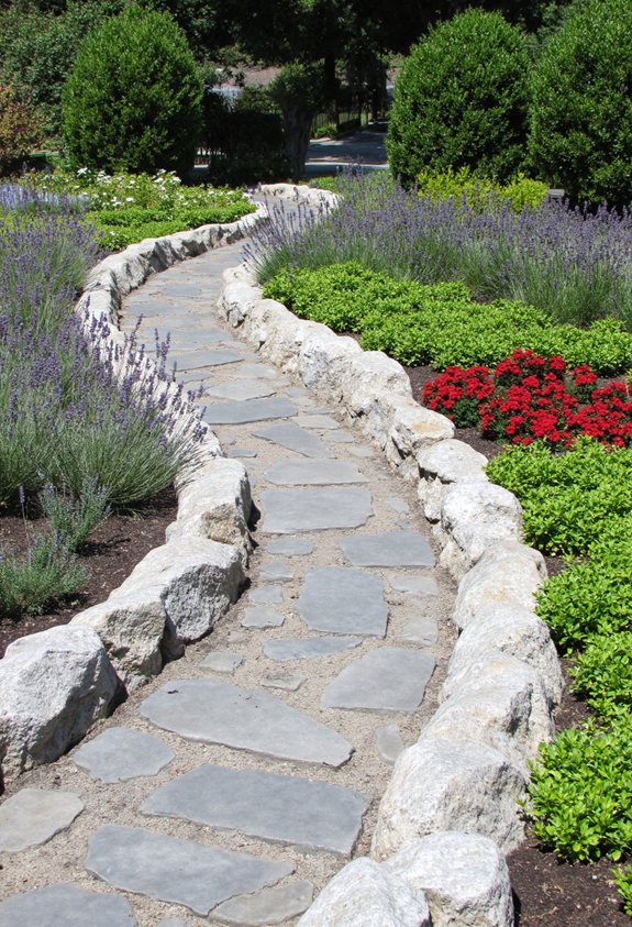 winding stone garden pathway