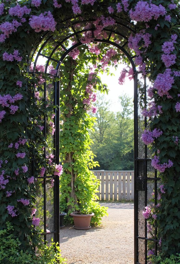 wrought iron clematis display