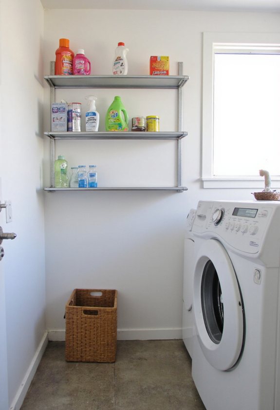 adjustable shelving optimizes laundry