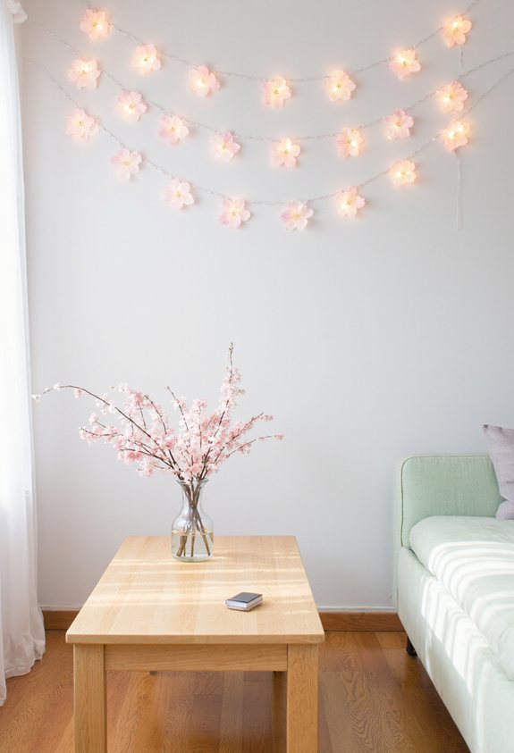 blossom lights create spring ambiance