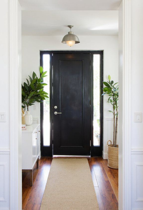 bright hallway with glass door