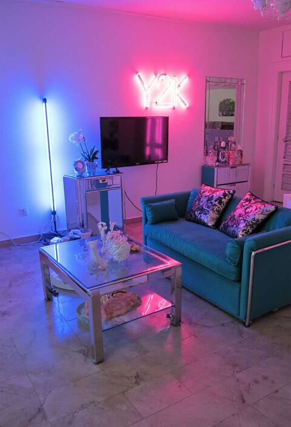 chrome framed adjustable color lamp