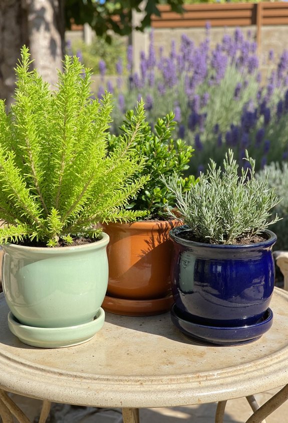 coordinated garden pot palette