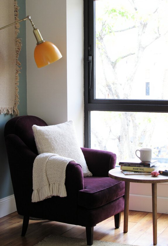 cozy armchair reading nook