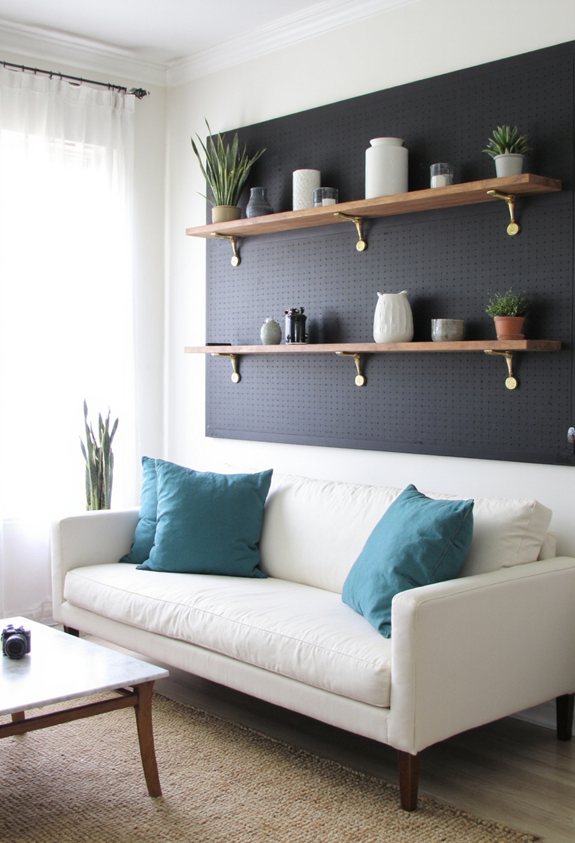 customizable pegboard organization display