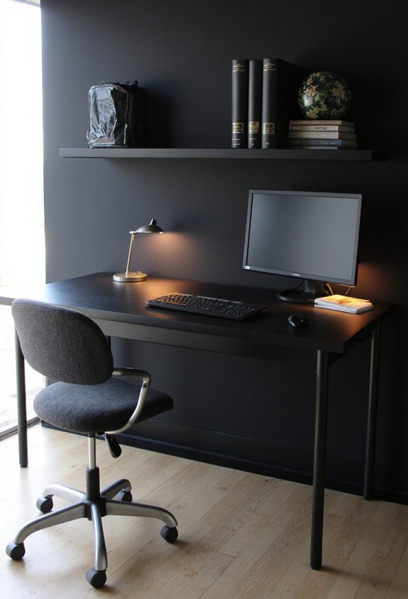 dark chic creative workspace