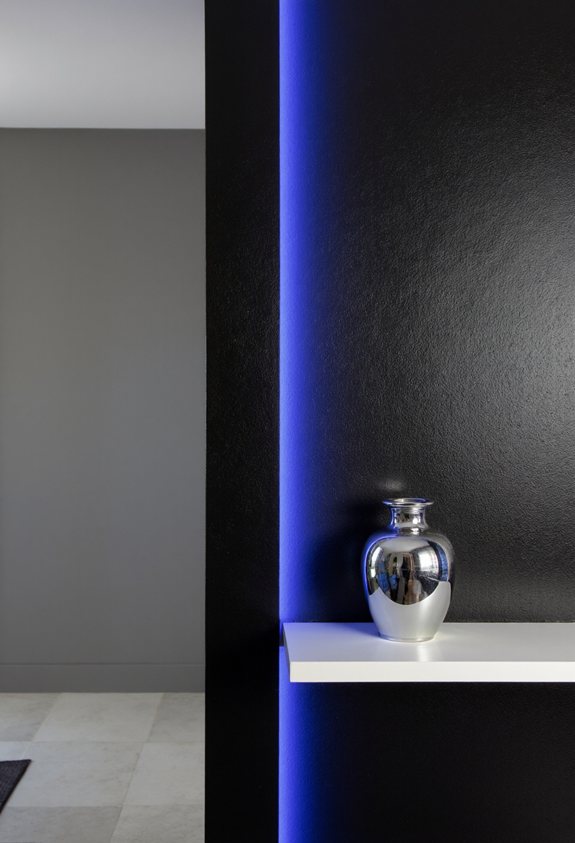 dark textured feature wall