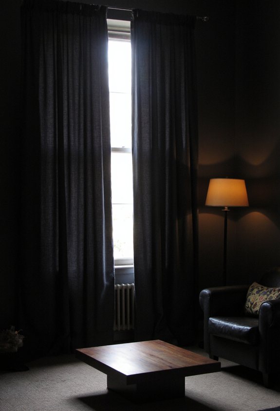 darkness enhancing minimalist window treatments