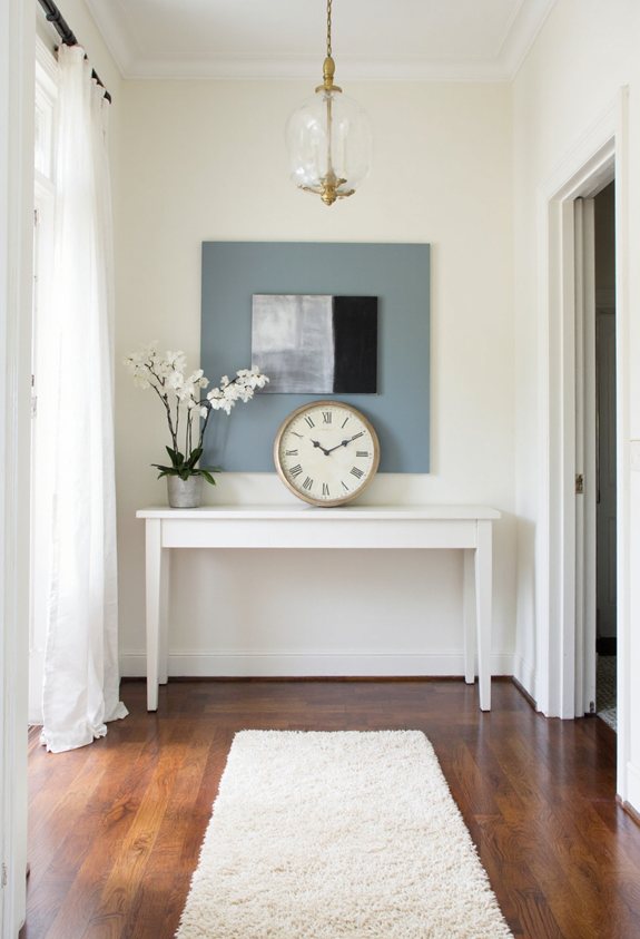 decorative clock energizes hallway