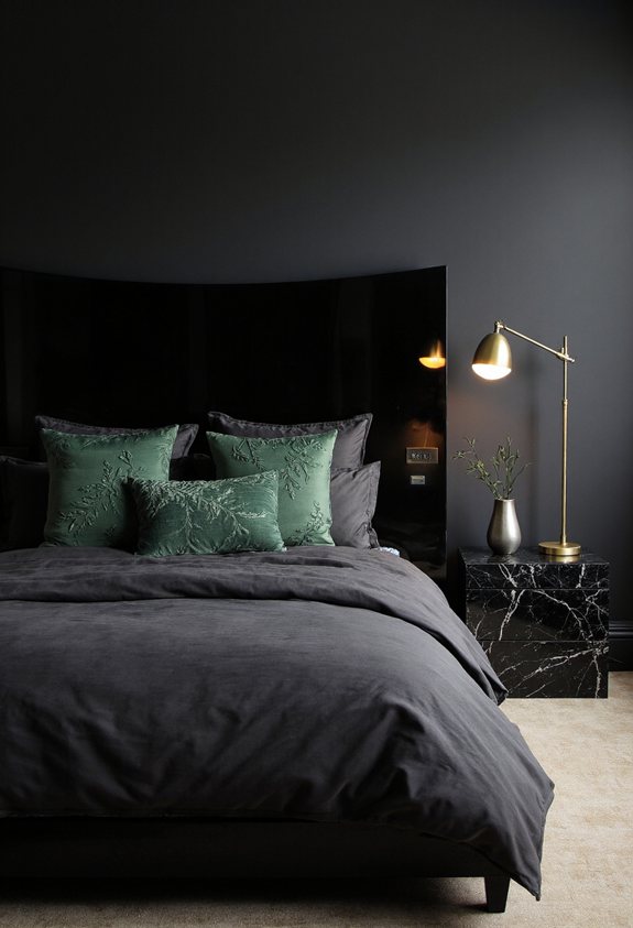 deep green pillow accents
